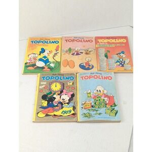 Lot Of 5 Walt Disney Topolino Italian Comic Books‎ 1972 1974 1978 1980